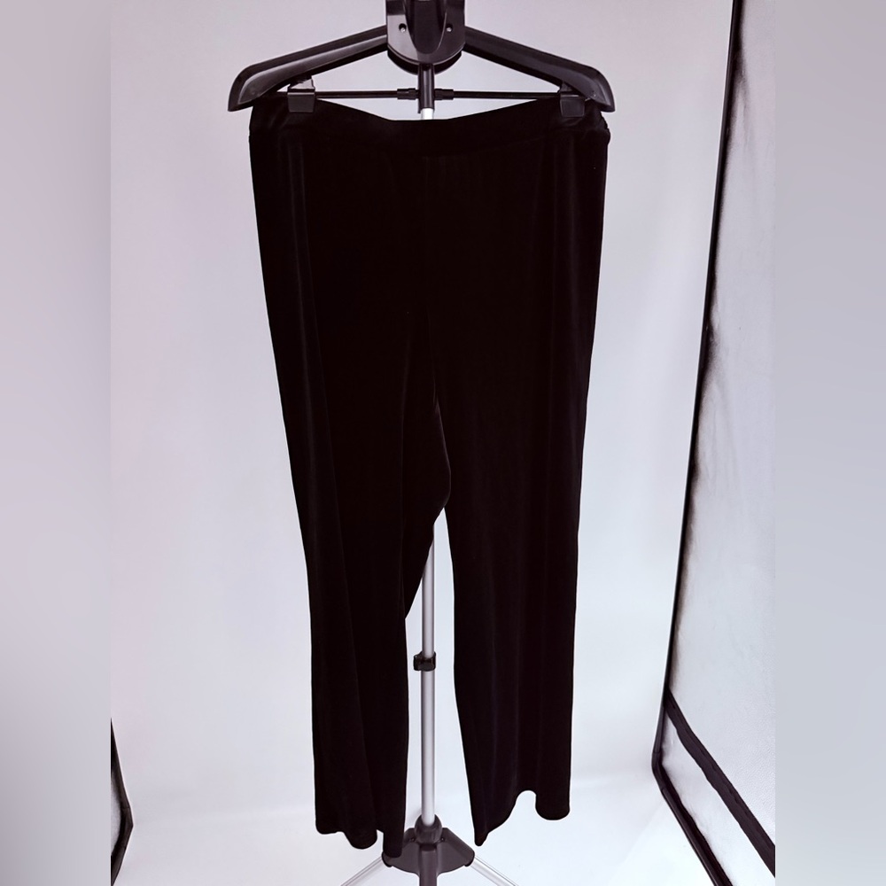 Women Plus Size RUBY RD BLACK WIDE Stretch LEG VELVET PANTS SIZE 2X Formal